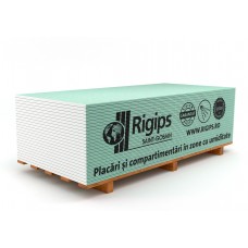 Placa gips carton tip H protectie umiditate Rigips RBI 12.5 x 1200 x 2600 mm